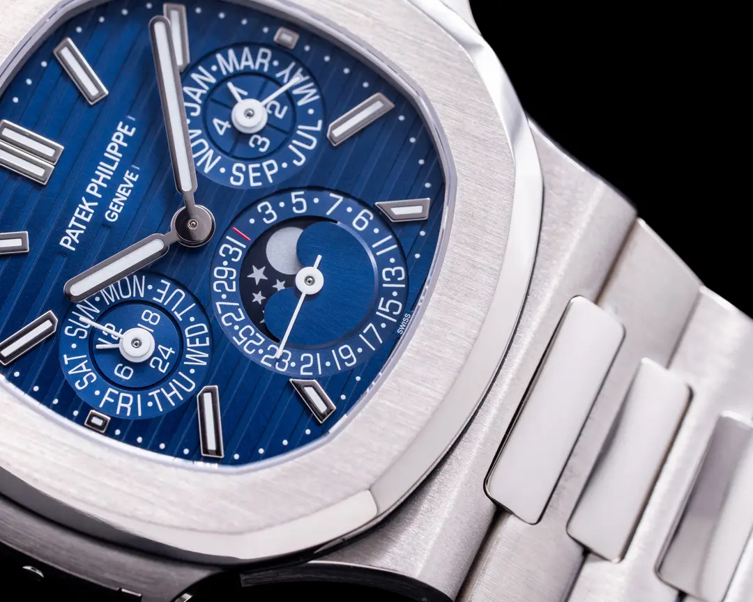 Buy PATEK PHILIPPE NAUTILUS PERPETUAL CALENDAR with sunburst blue dial — photo 2