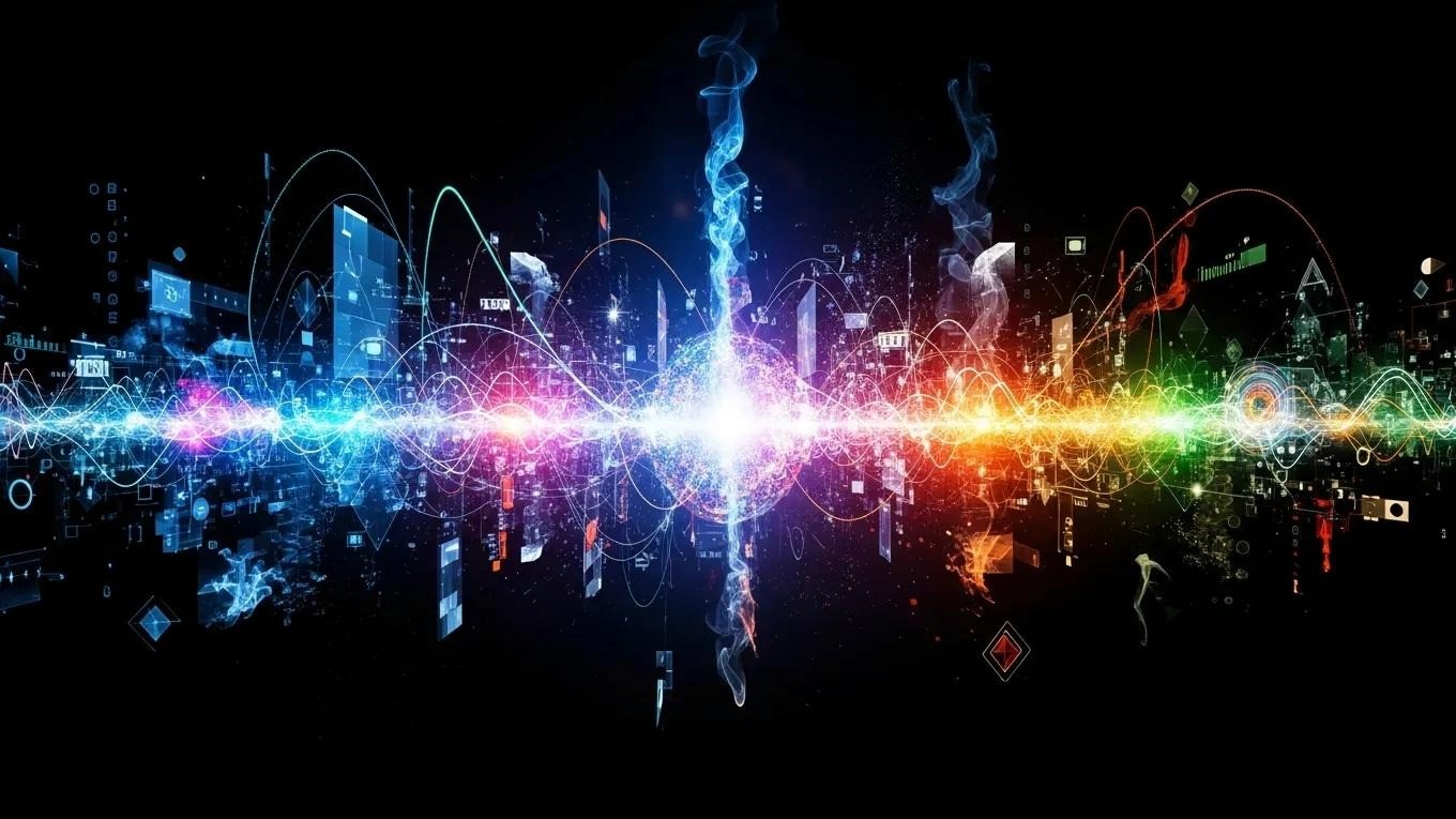 Abstract data visualization illustrating the challenges of transformer model context limits.
