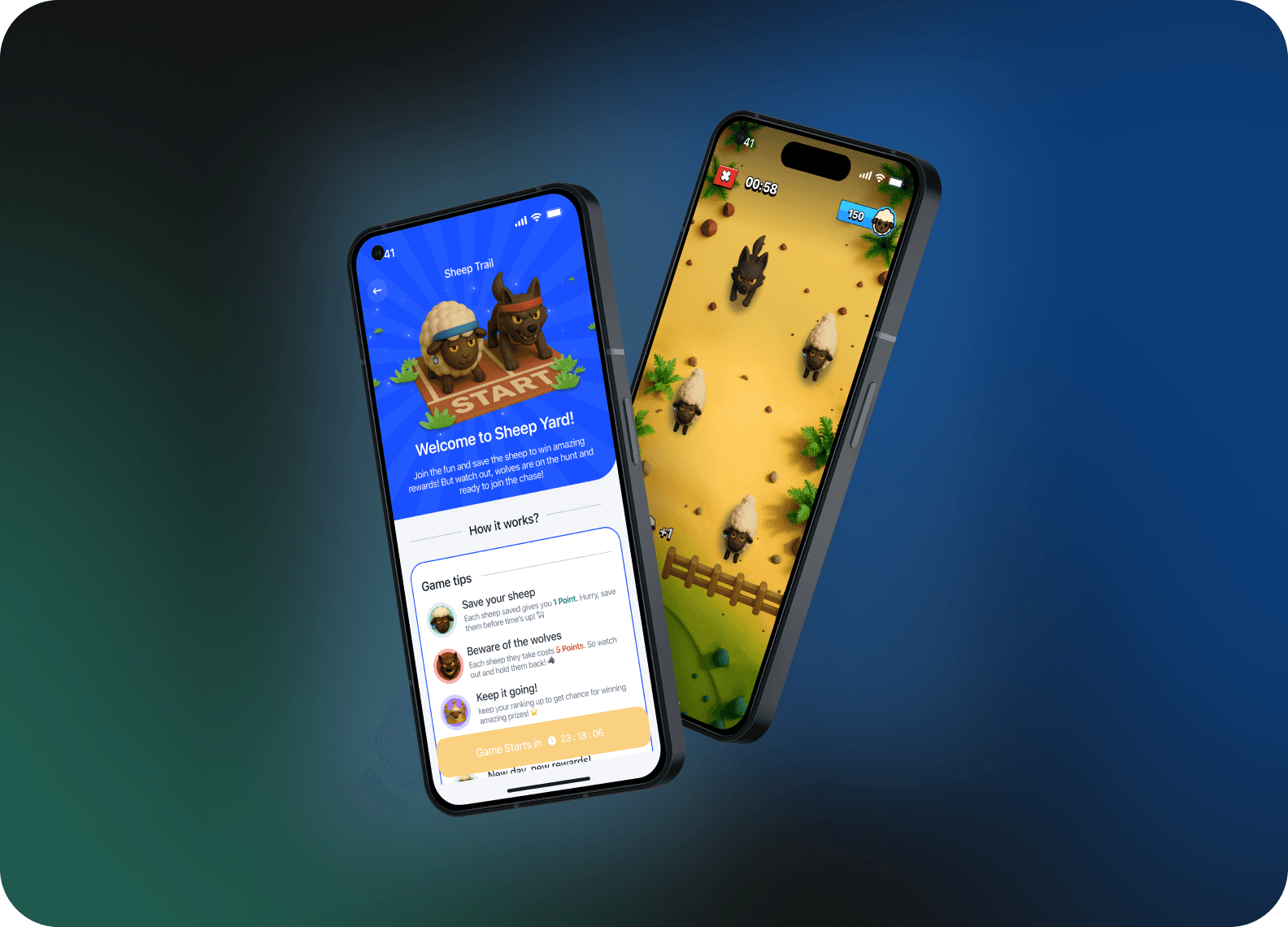 Two iPhones displaying an app containing book covers