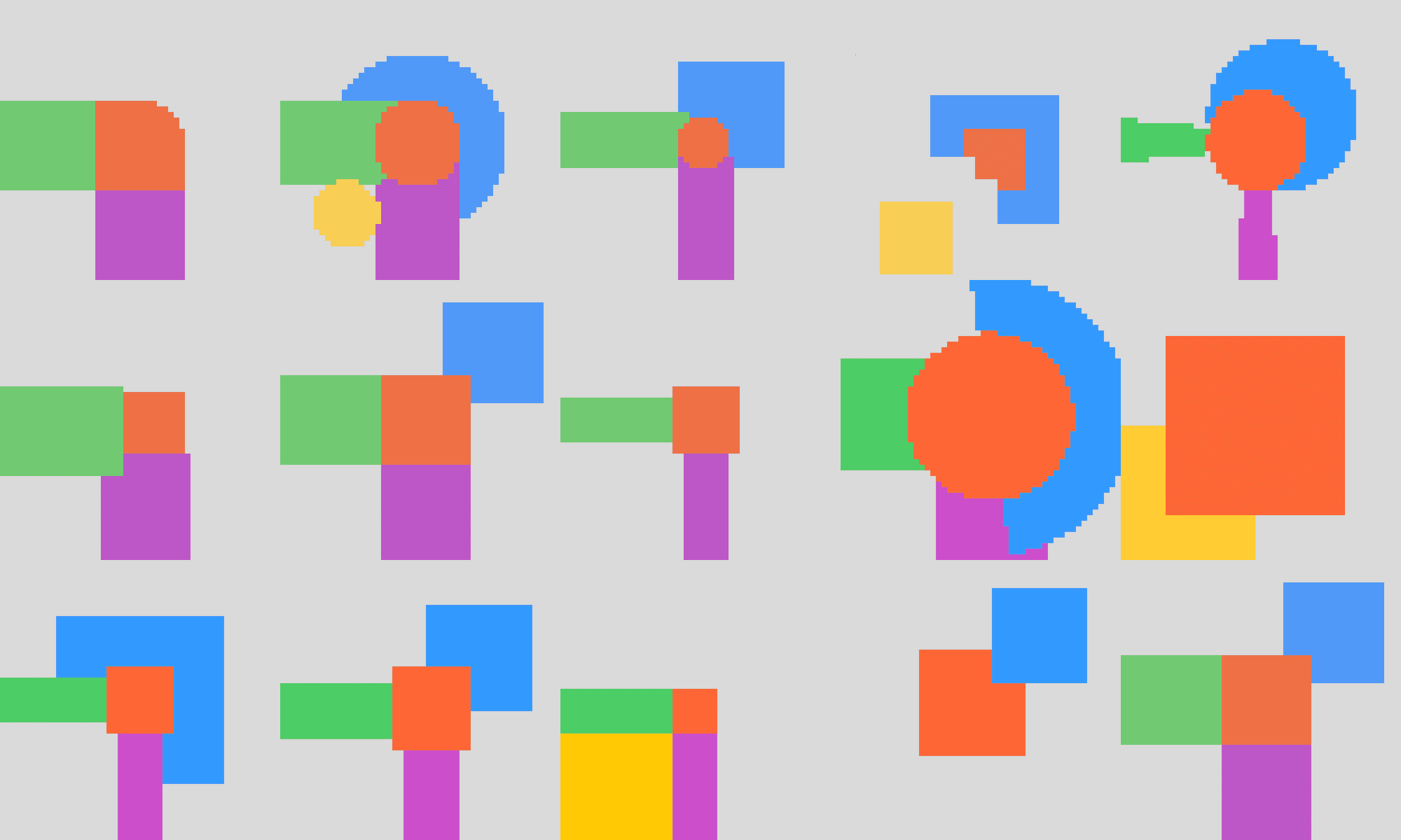 A collection of all of the results in a single image.