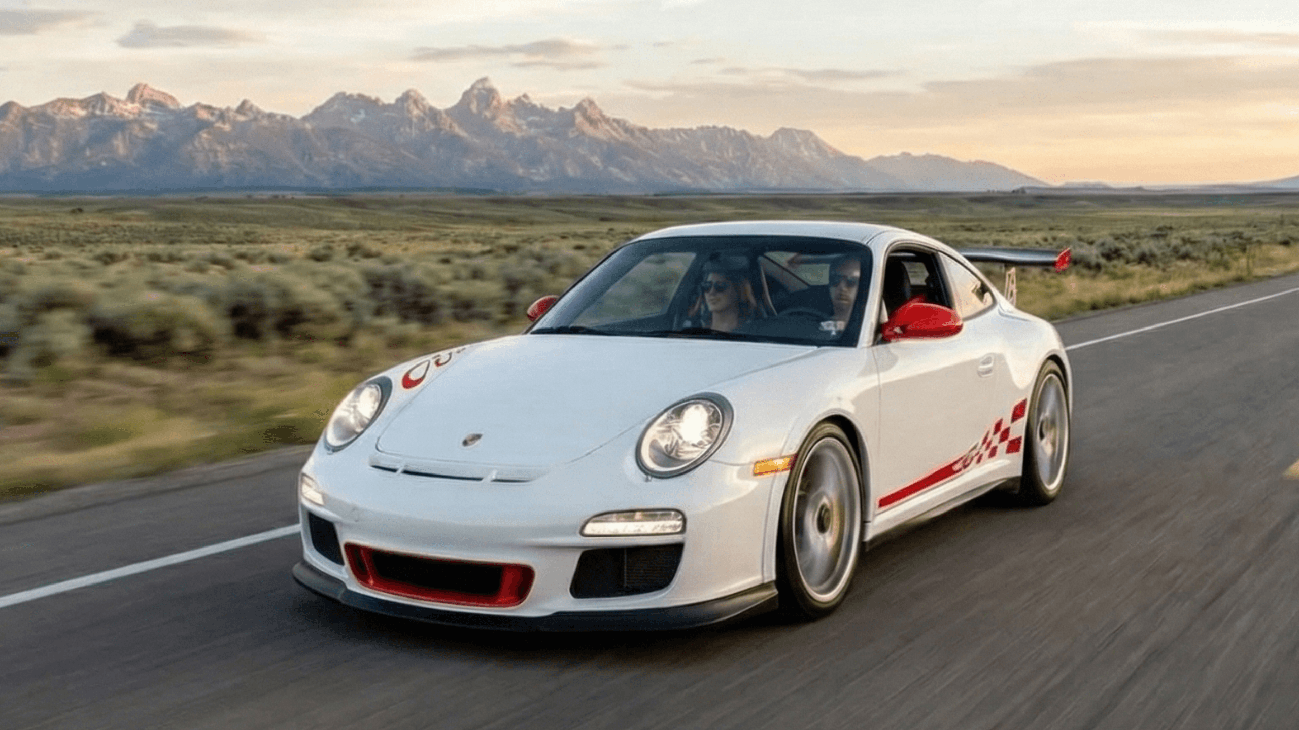 Porsche 911 997.2 GT3RS on desert highway – investment analysis of blue-chip Porsche models for collectors in 2026