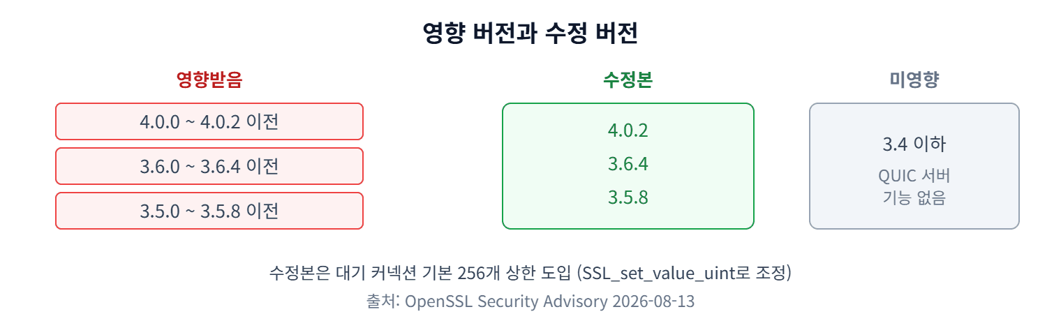 영향 버전과 수정 버전
