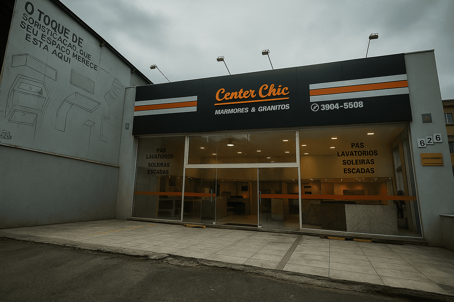 fachada lojas Center Chic