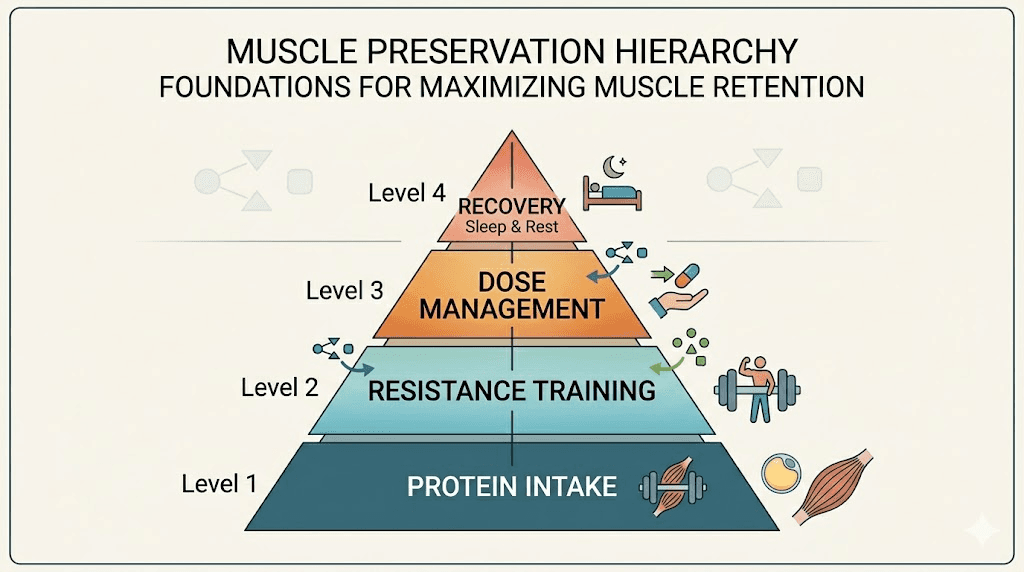 Muscle preservation priority hierarchy for retatrutide users