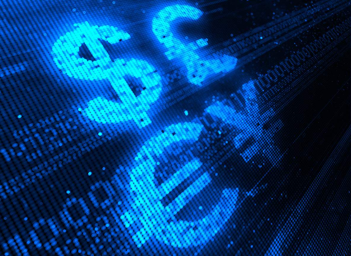 Clario cashflow overview card displaying income and expense trends over the past 7 days with a line chart.