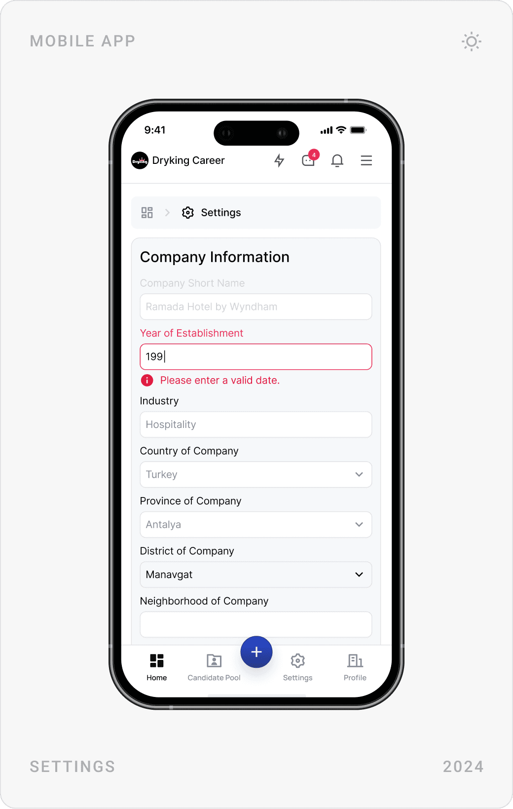 Professional Company Information Mobile Design