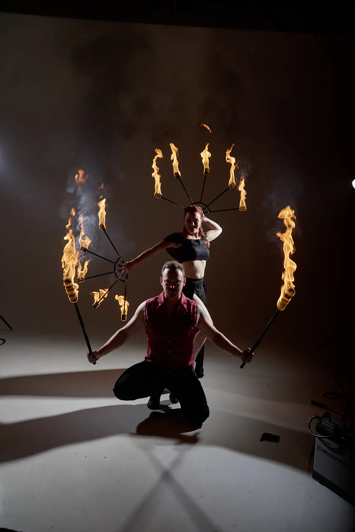 Duo Feuershow in der Nähe von Stuttgart