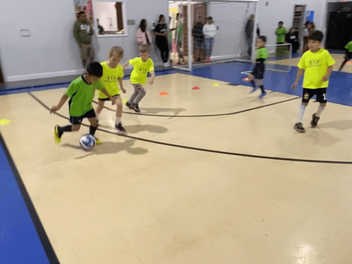 SportPlus preschool soccer program in the indoor soccer facility