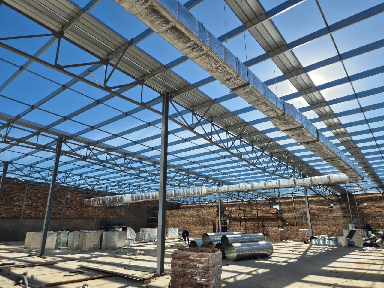 Drone shot of a running track at night