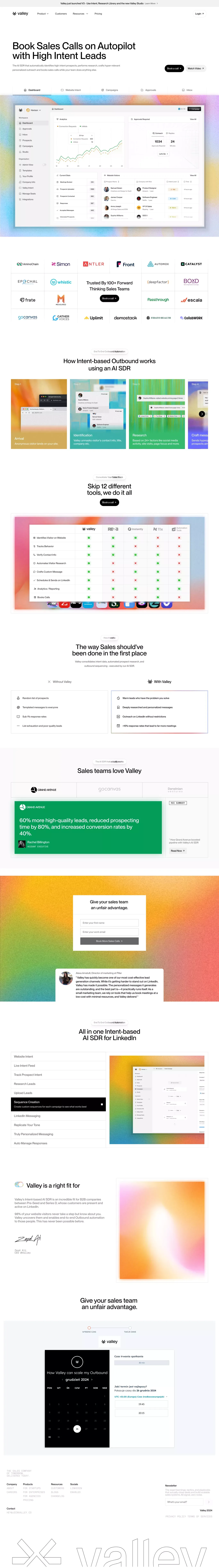 Valley portfolio page screenshot showcasing Marketing and Tech design