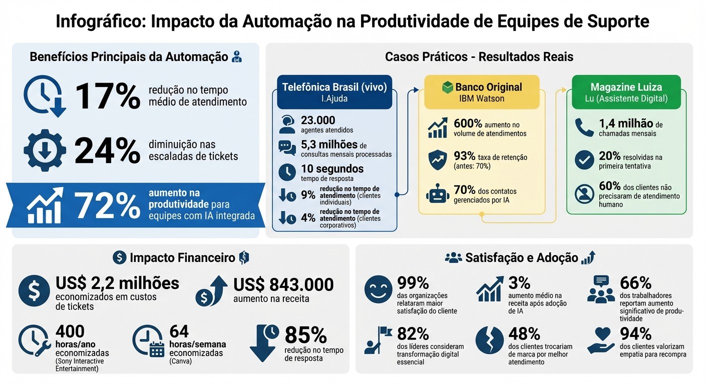 Impacto da Automação em Equipes de Suporte: Dados e Resultados