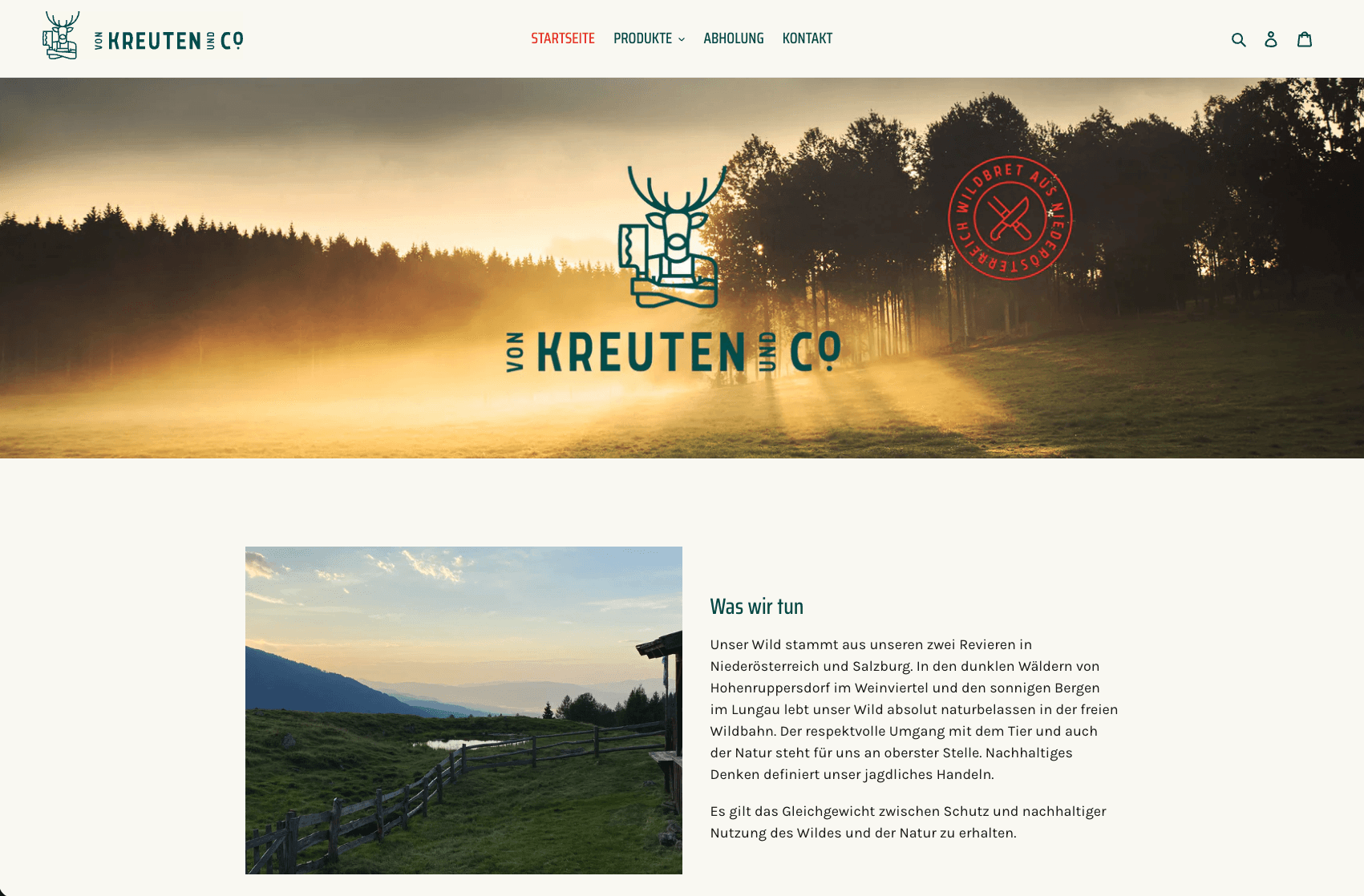 von Kreuten & Co: Webshop Homepage