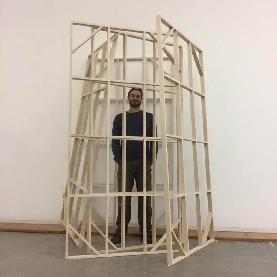 Me encased in stretcher frames