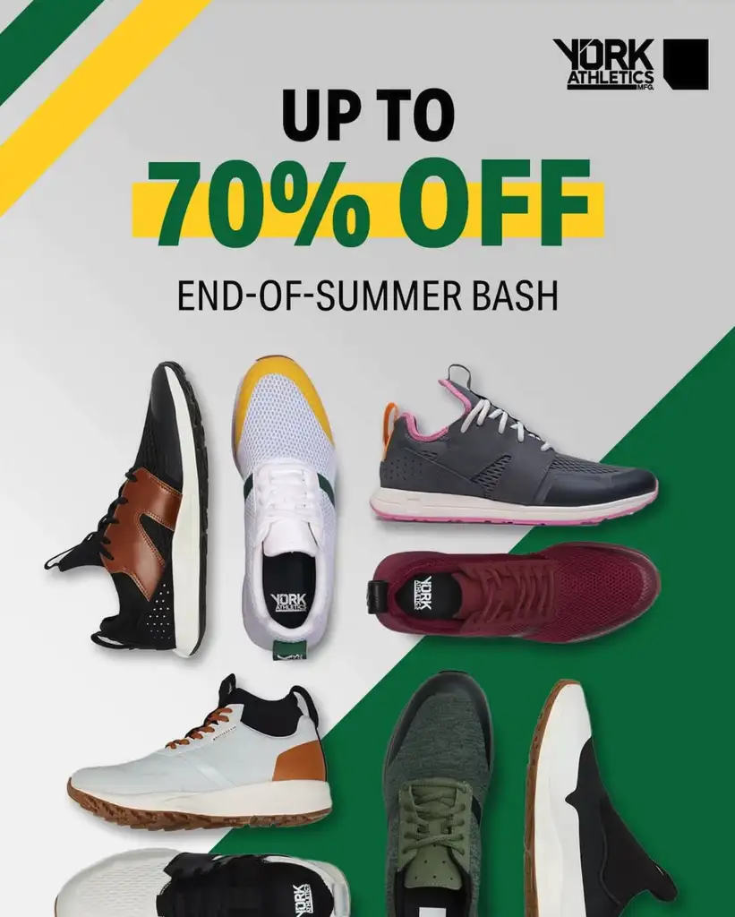 York Athletics Lifestyle Amazon Graphic Promo 70%