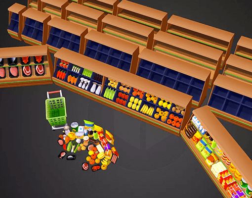 3D PROPS – MART OBJECT by LAYERLAB (LayerLab, layerlab) – realistic low-poly convenience store and mart props for mobile and simulation games, available on LayerStore and Unity AssetStore.