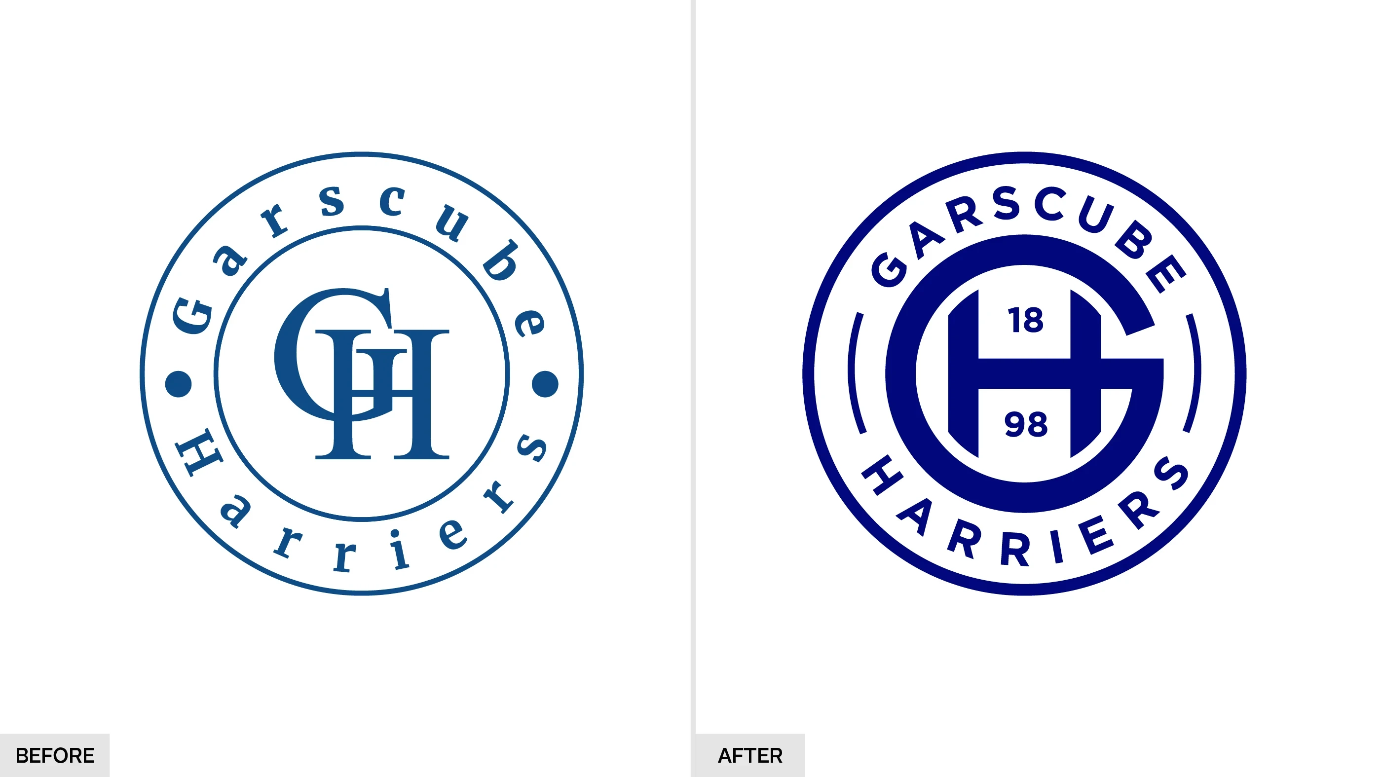 Image showing old Garscube Harriers logo and the new logo