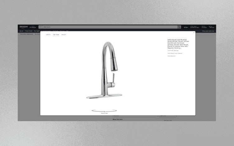 A dialog in a web application of tap as a product listing