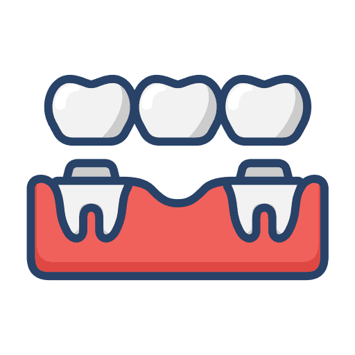 Dental bridge tooth replacement icon
