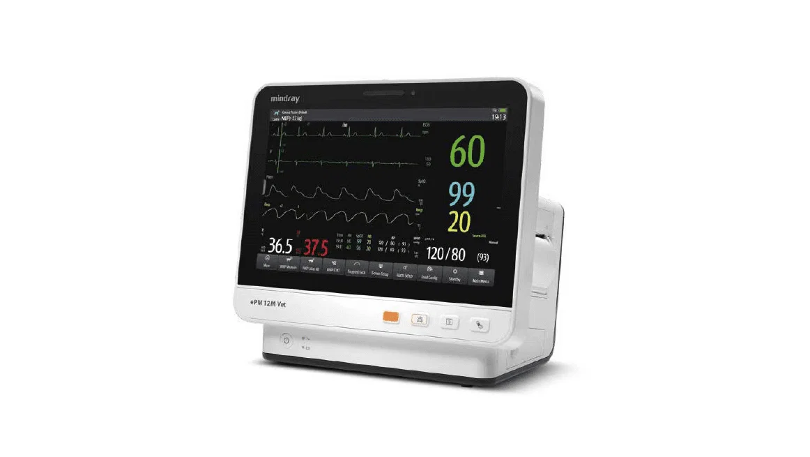 The Mindray ePM 12M Vet, a professional-grade monitor designed for pets.