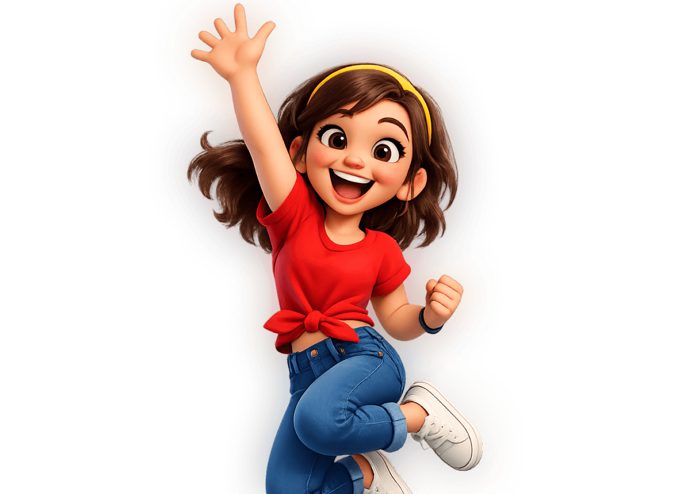 3D character jumping up in the air