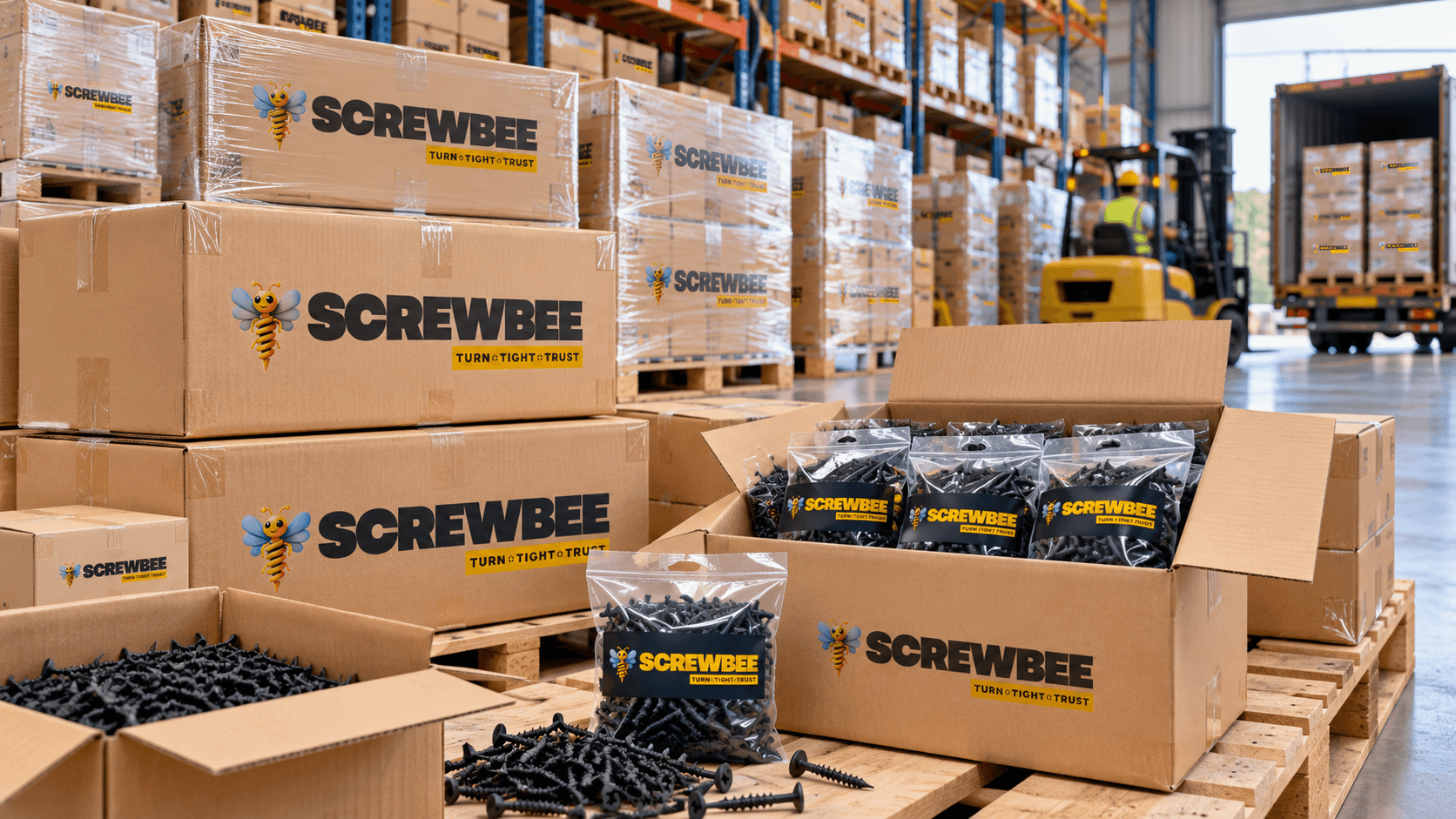 Bulk drywall screw packaging for wholesale orders