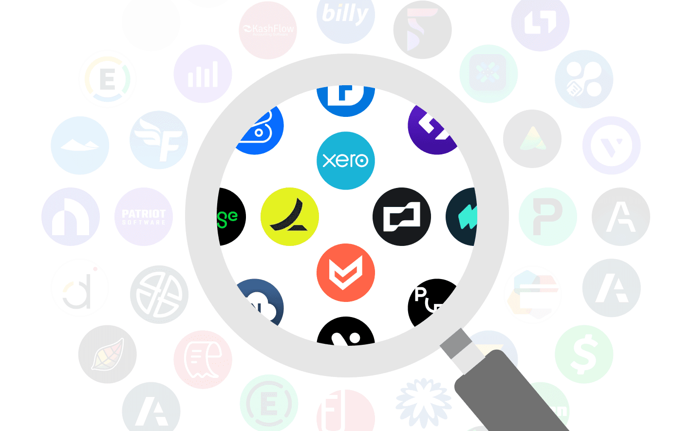 Illustration of scattered app icons symbolizing tool overload and lack of focus.
