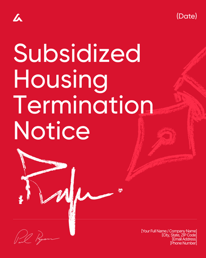 Subsidized Housing Termination Notice