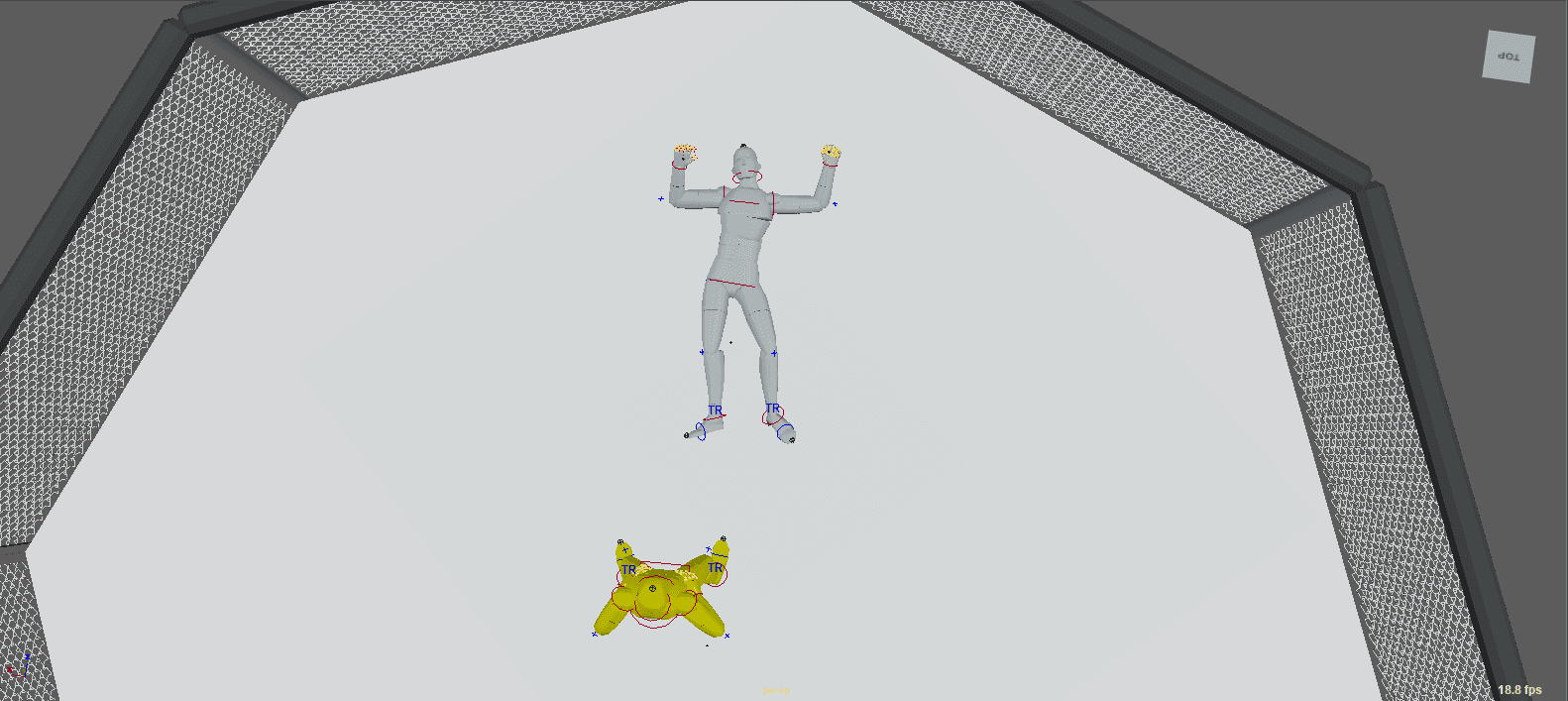 Gray Human Model in a fighting stance
