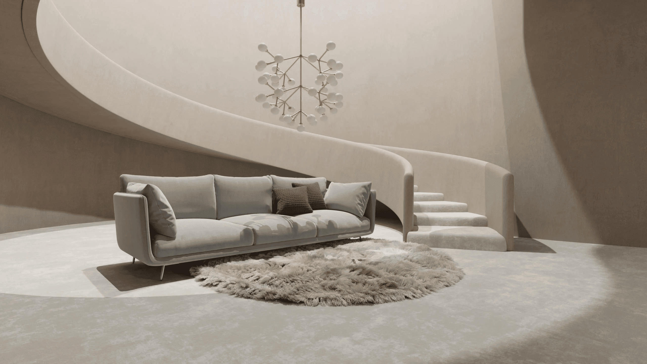 3d sofa in stair aera