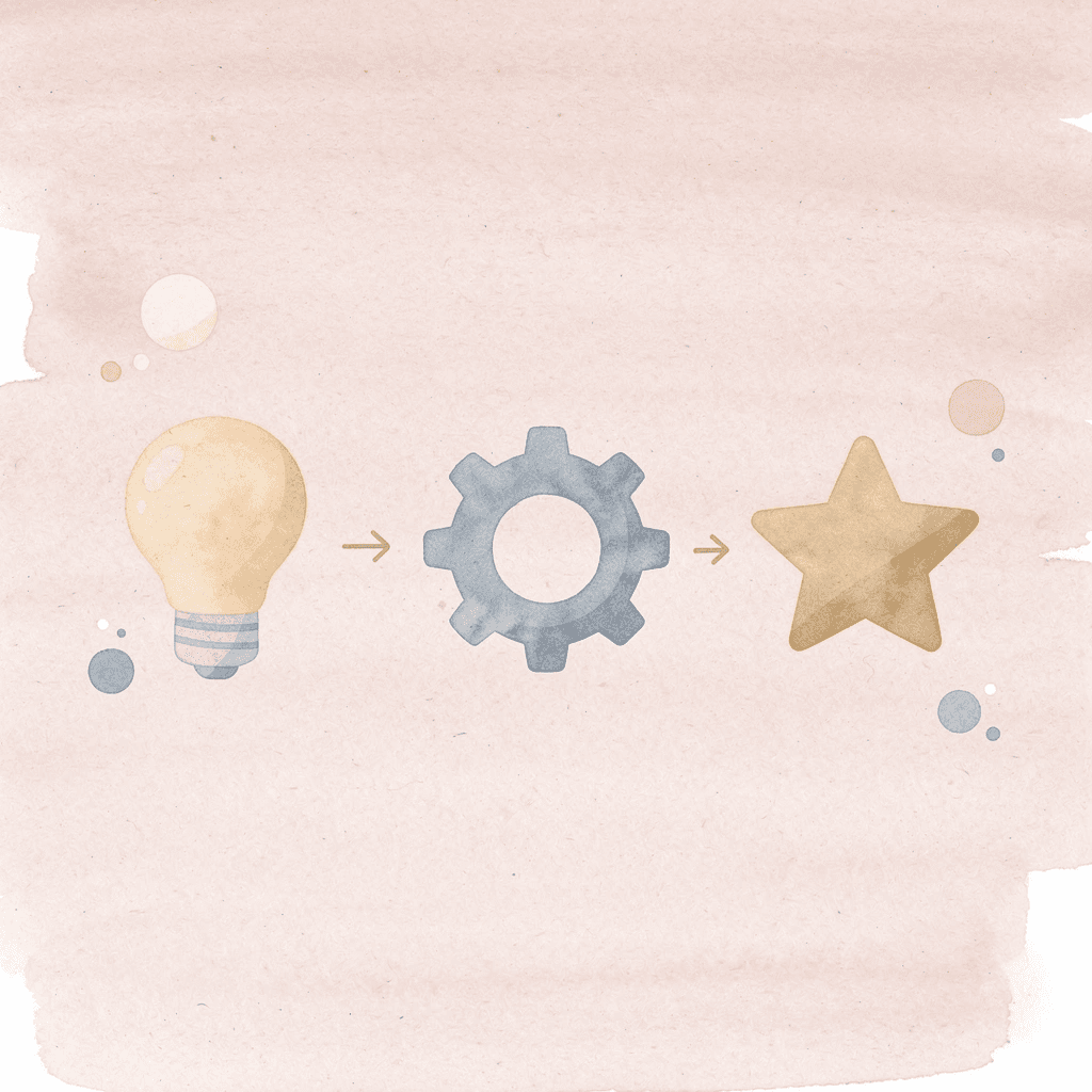 Three icons showing learning progression from study to real conversation