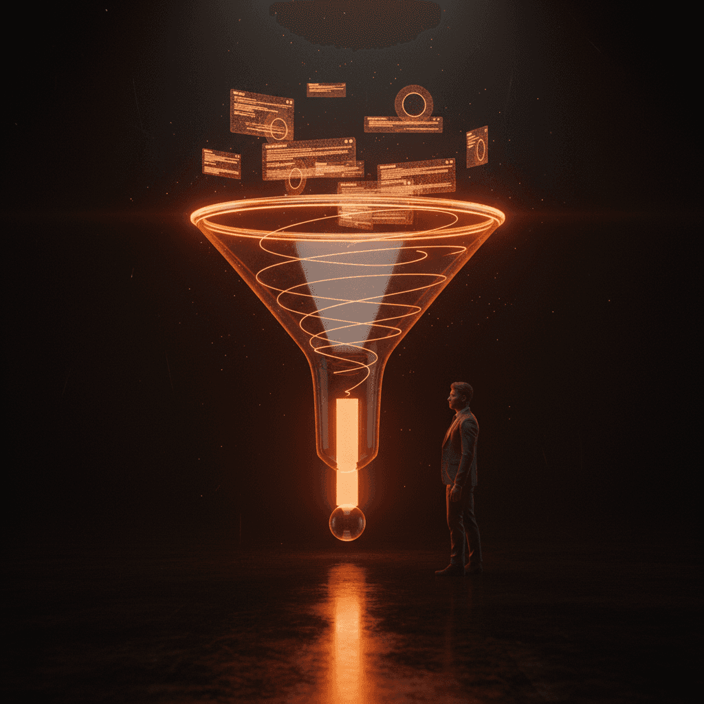 Mensch schreibe Blog Artikel für Content Marketing Funnel