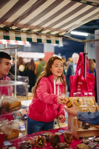 the authentic kitchen exhibiting and selling a cookie