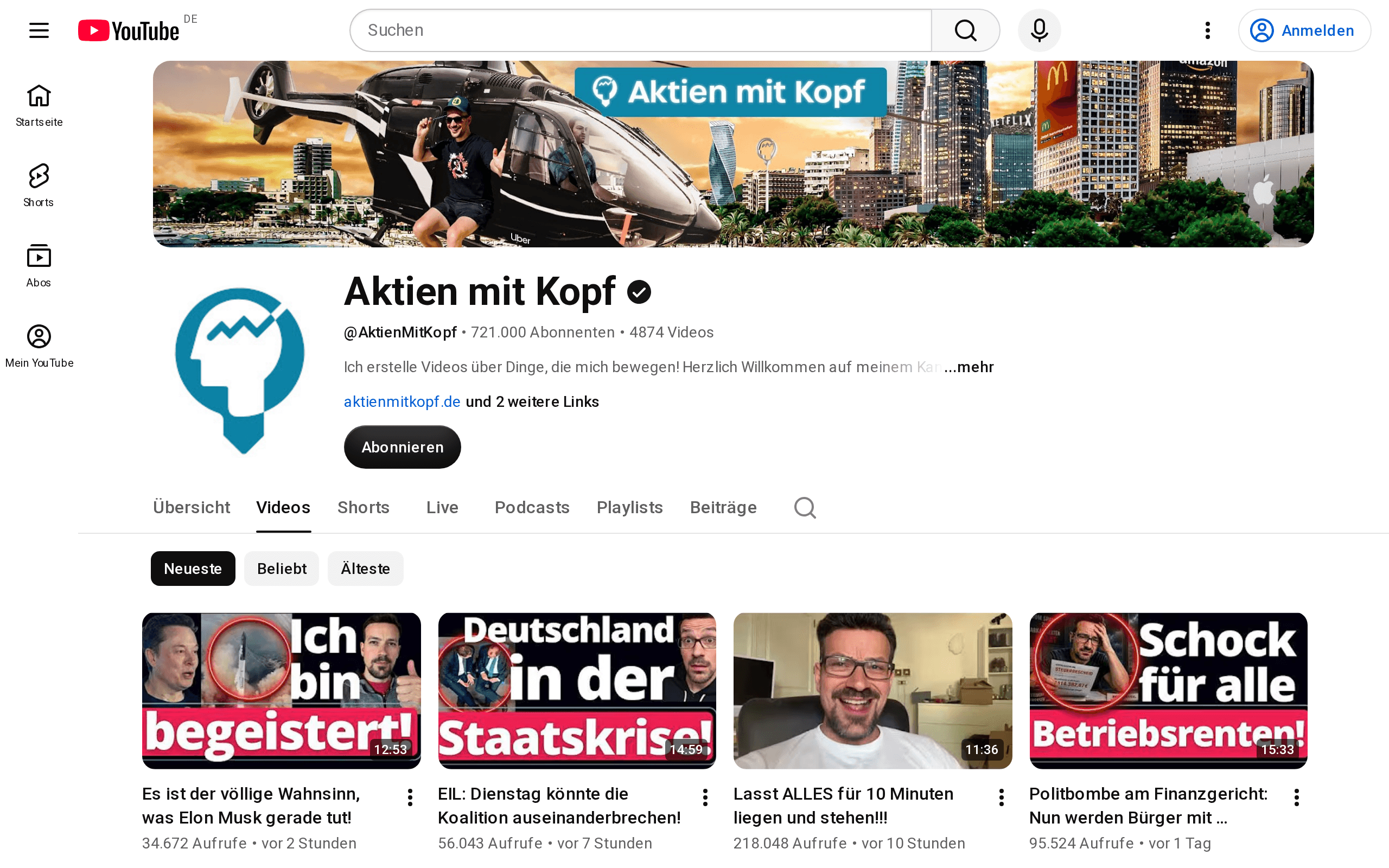 Podcast Aktien mit Kopf auf Spotify mit über 250 Folgen zu Aktien und ETFs