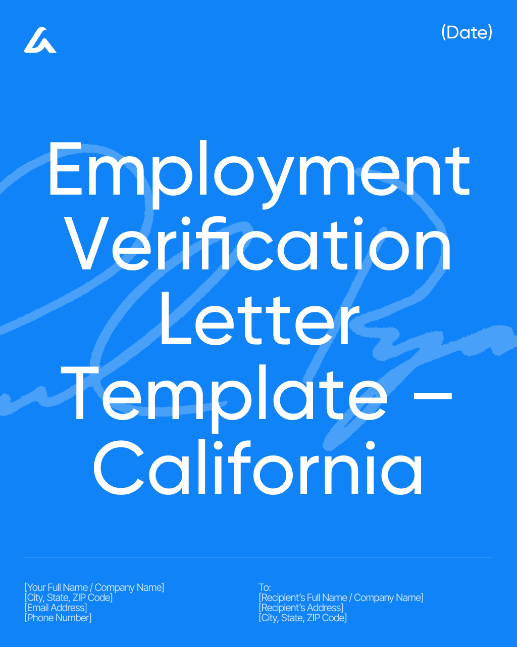 Employment Verification Letter Template – California