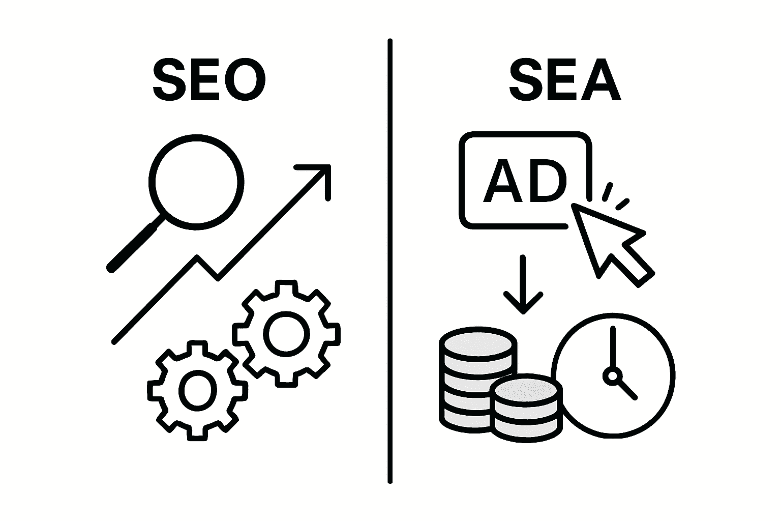 Infographie : SEO vs SEA – quelles différences et quels atouts pour votre stratégie digitale ?