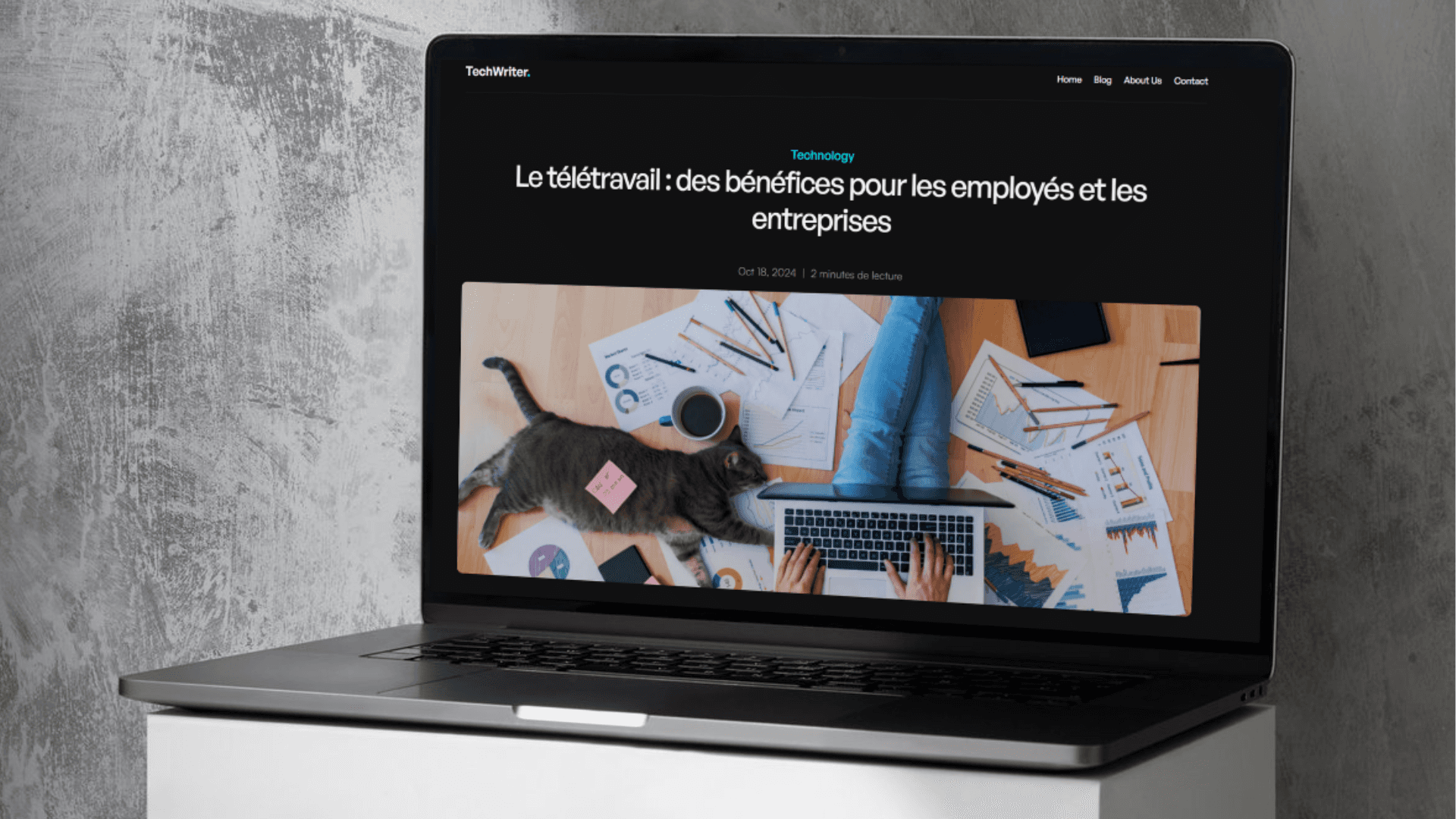 Mockup d'un article de blog 