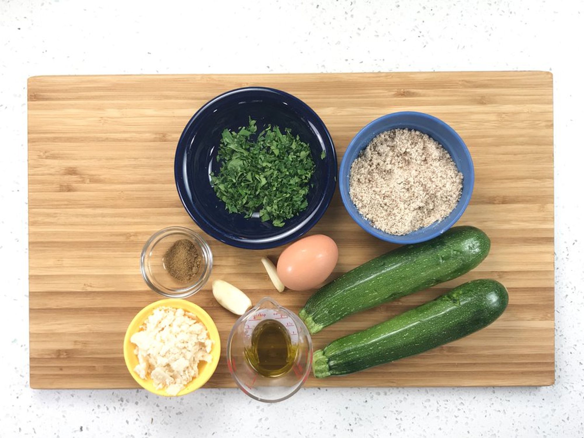 ingredients for zucchini pancakes