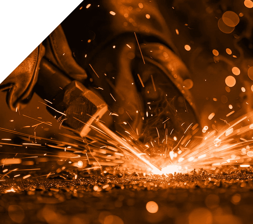 Close-up shot of welding and a lot of sparks