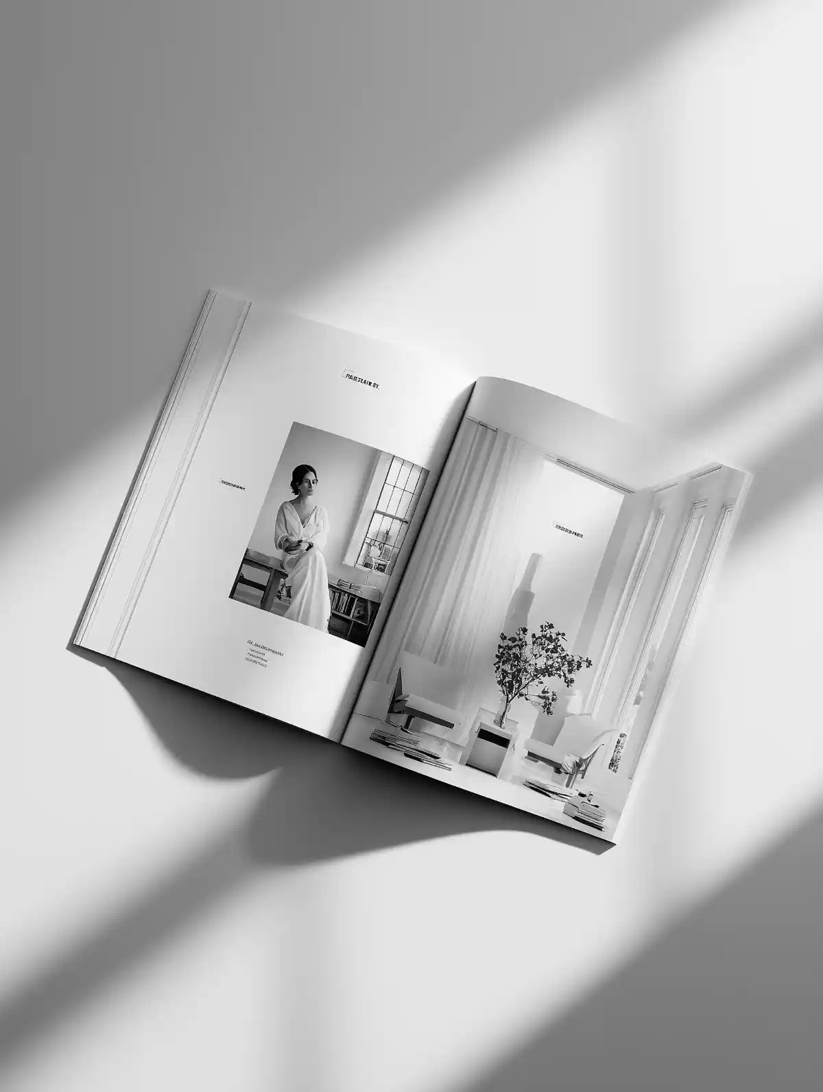 The Unsplash book photo laying on the wooden table.