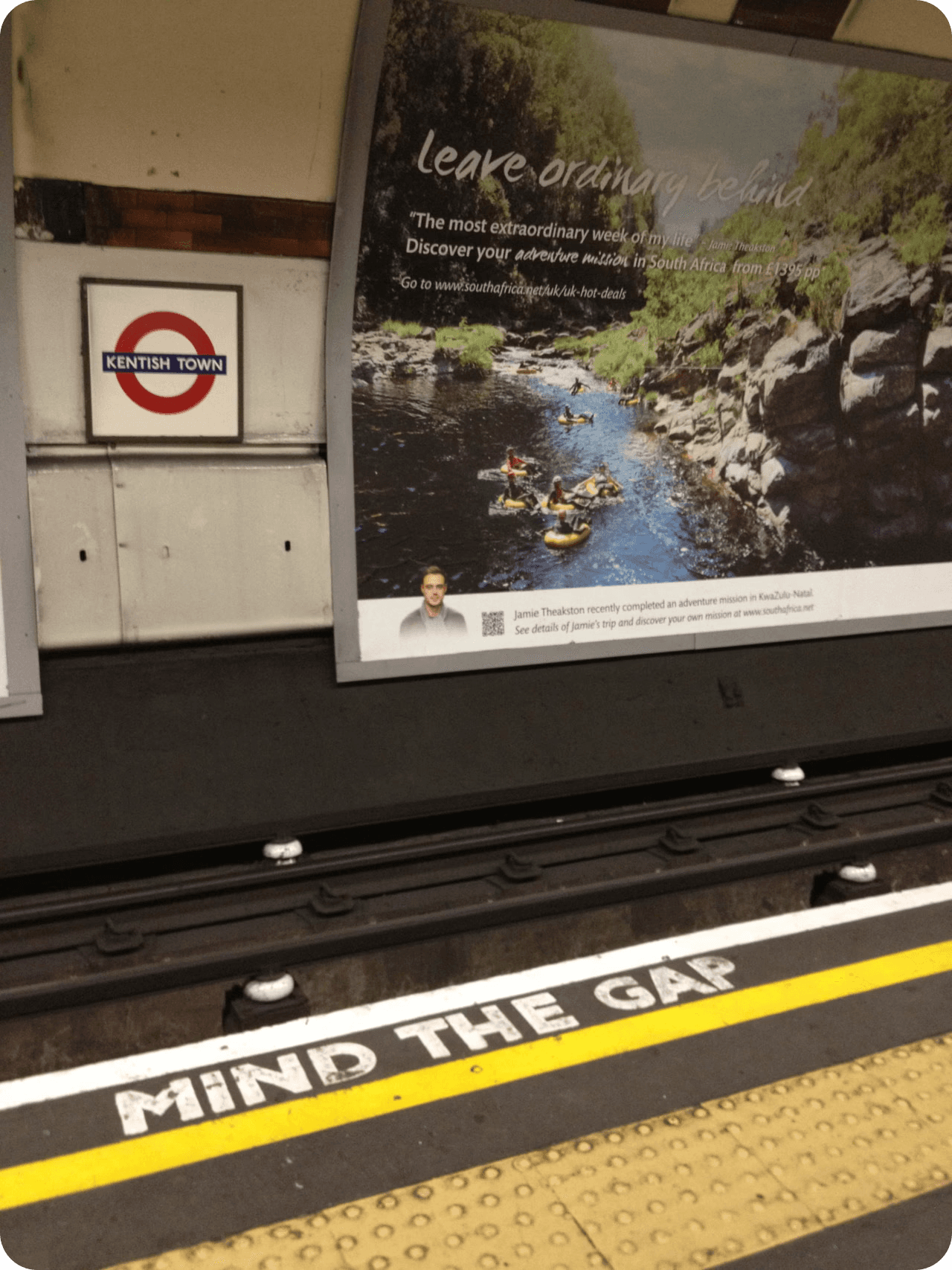 QR Code placed on a billboard in the tube, placing users in a dangerous position. QR-codes.com