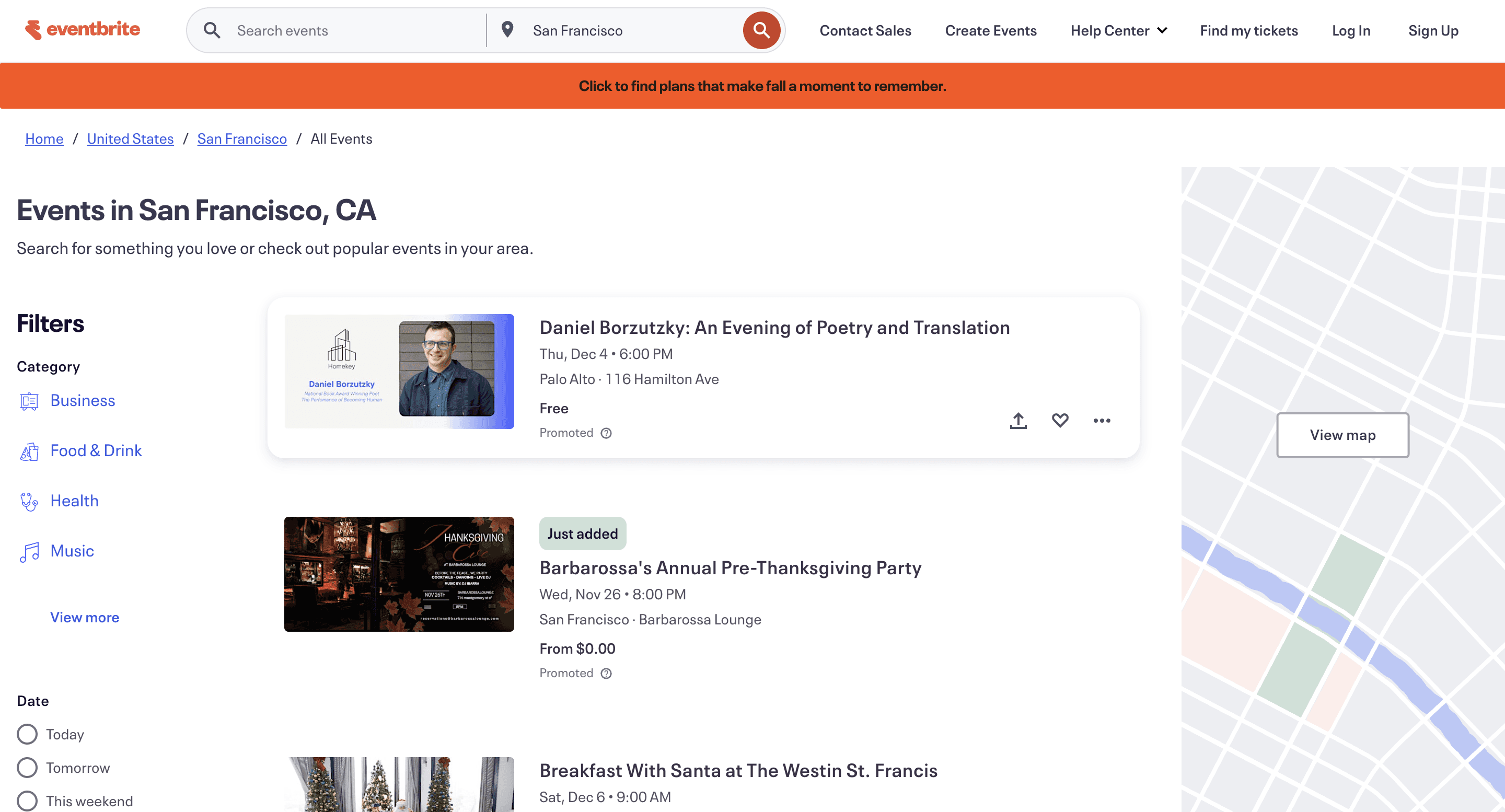 List of events in San Francisco from Eventsbrite website