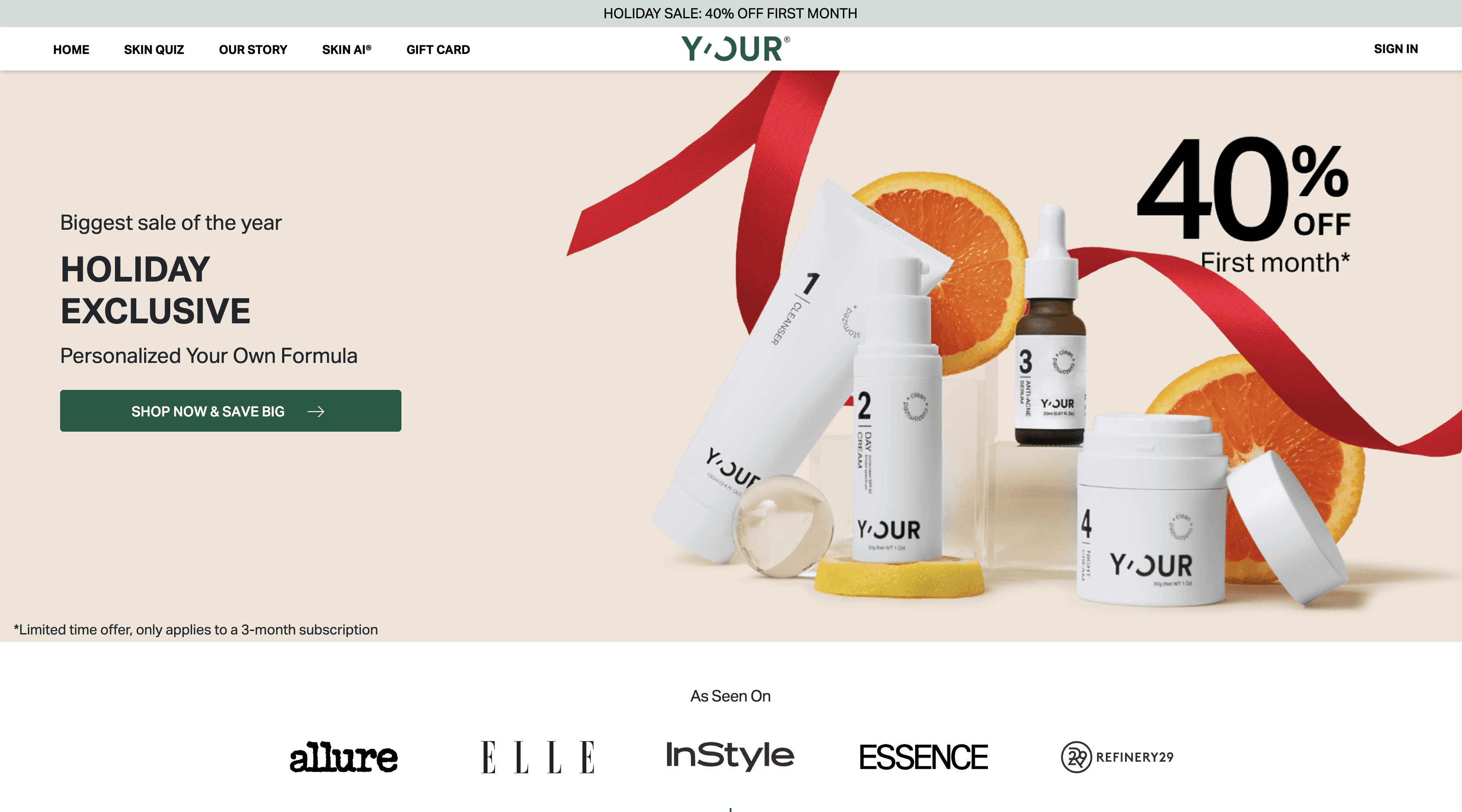 Y'OUR Personalized Skincare startup