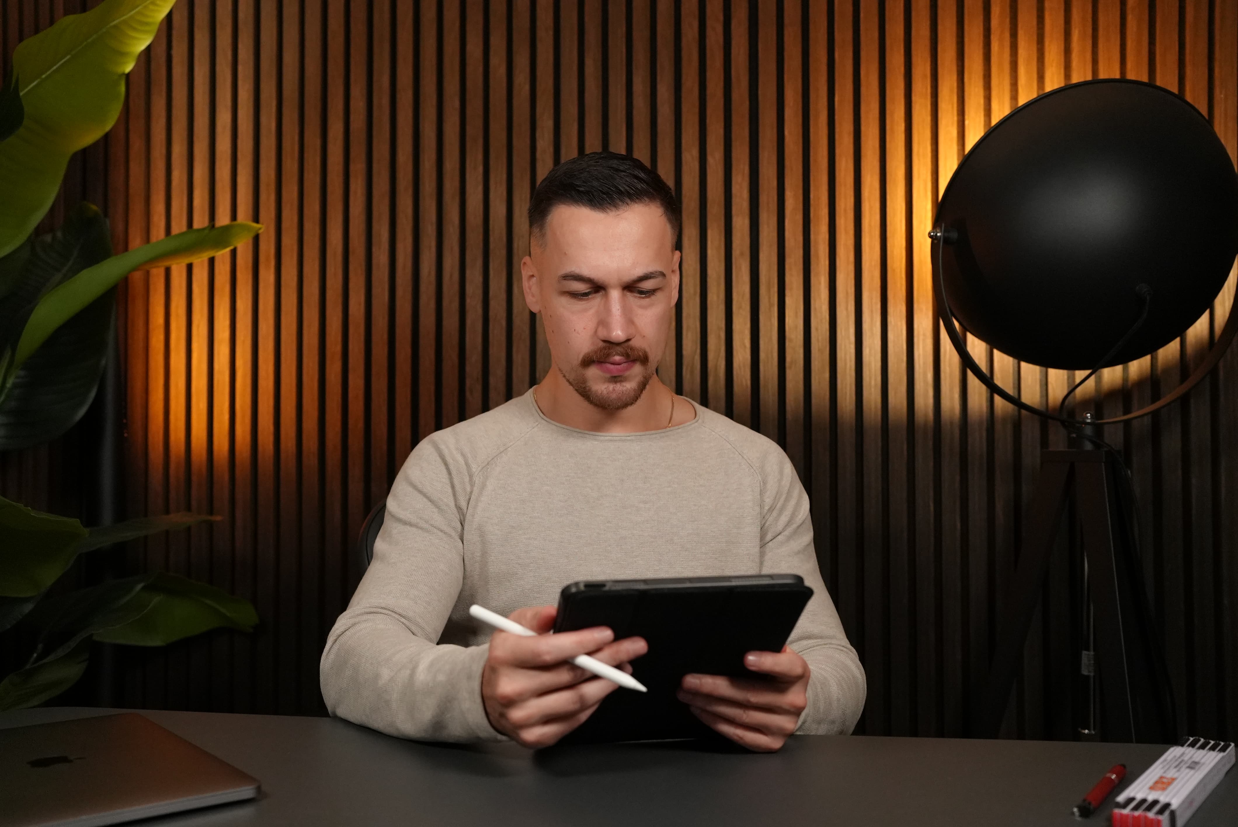 Man Using Tablet
