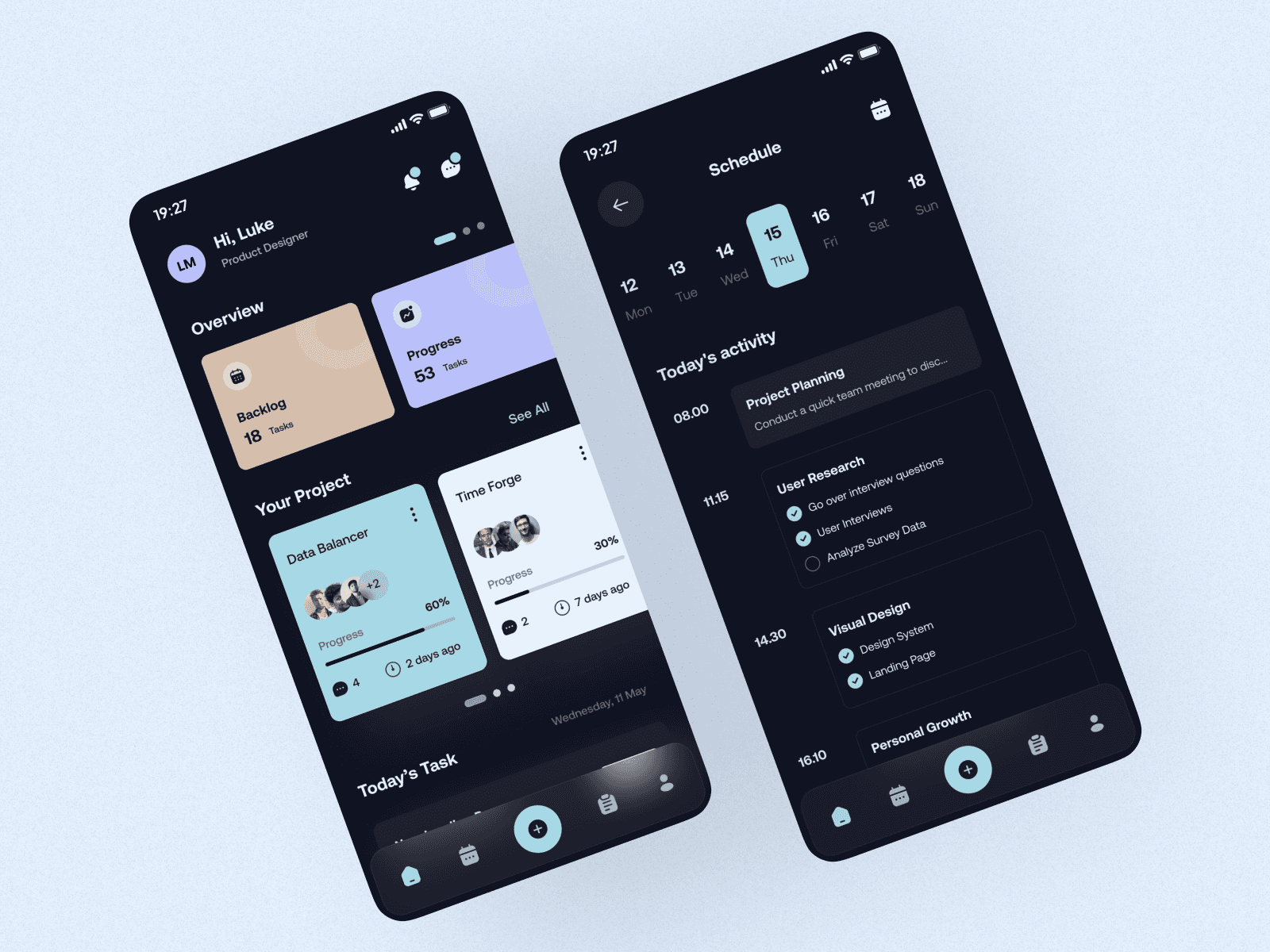 Three iPhones displaying a banking app