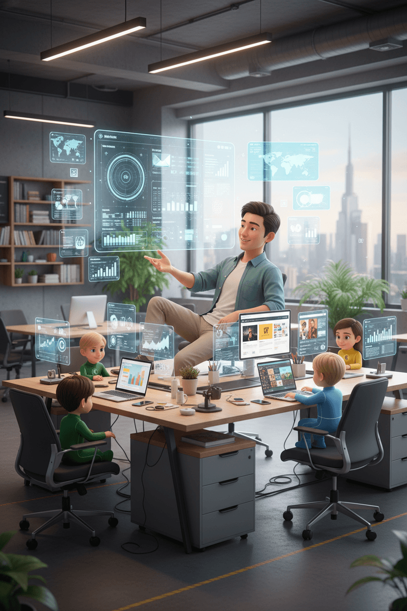 AI tým spolupracující na projektech