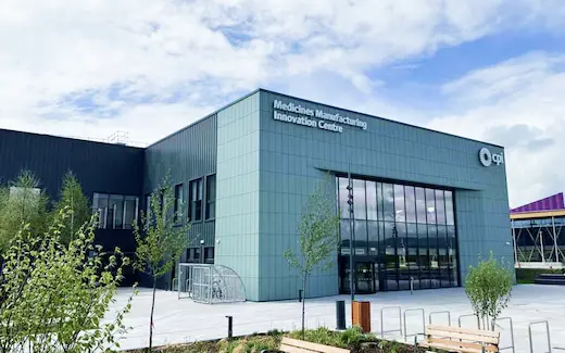 A photo of CPI's Medicines Manufacturing Innovation Centre building