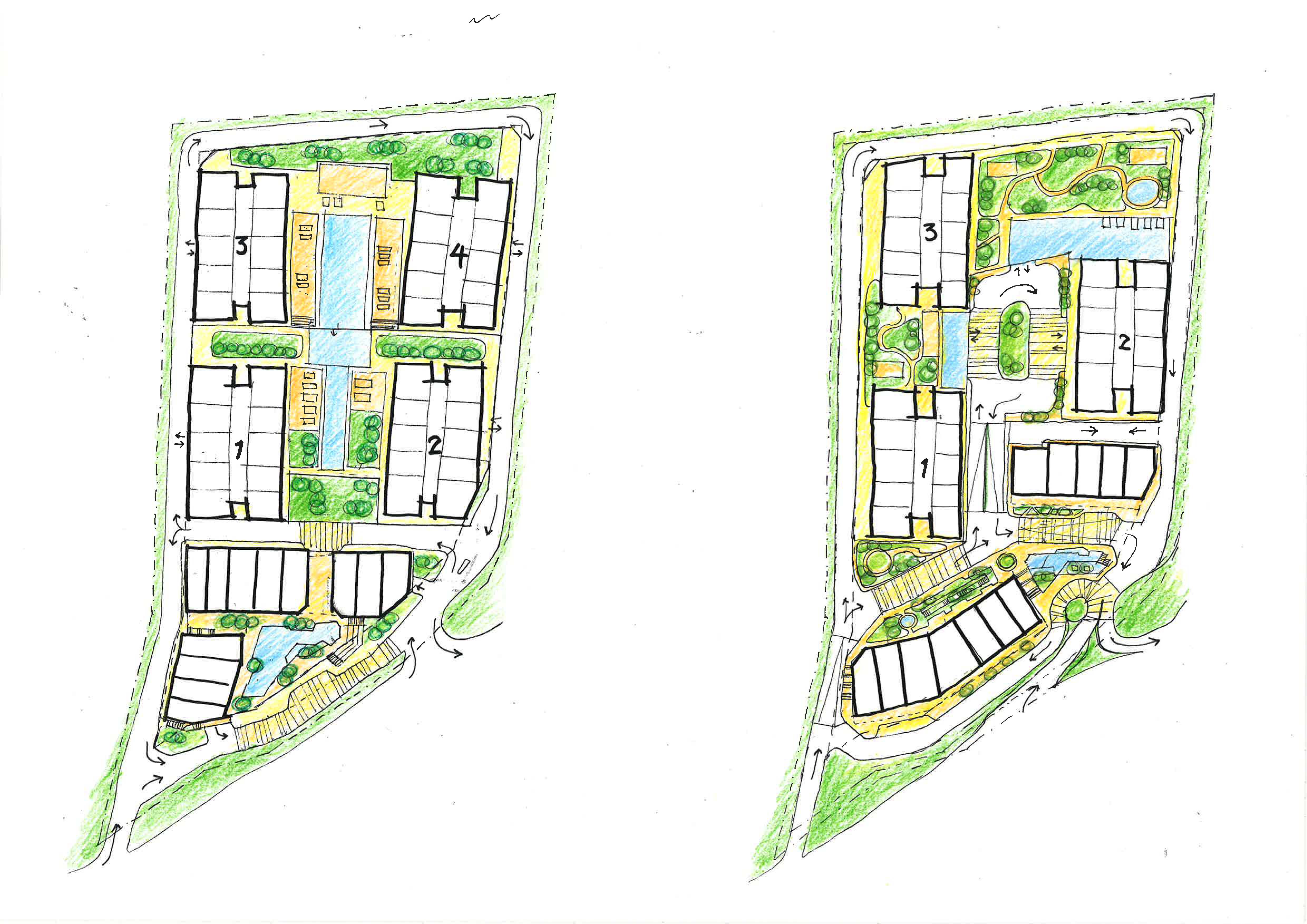Concept sketches of Trio by Setia by Asima Architects
