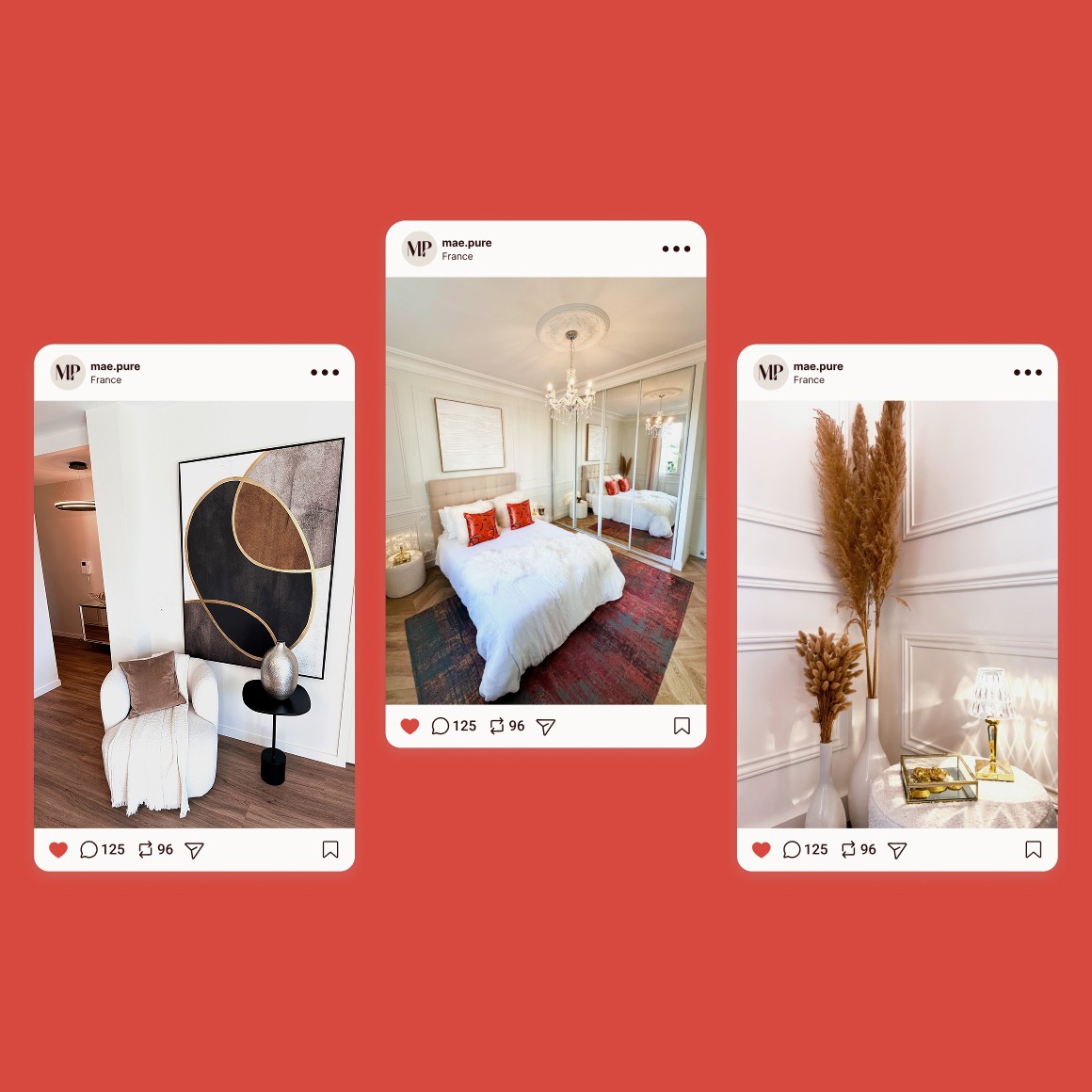 Exemples de publications pour mettre en valeur le travail d'Arche Créa.