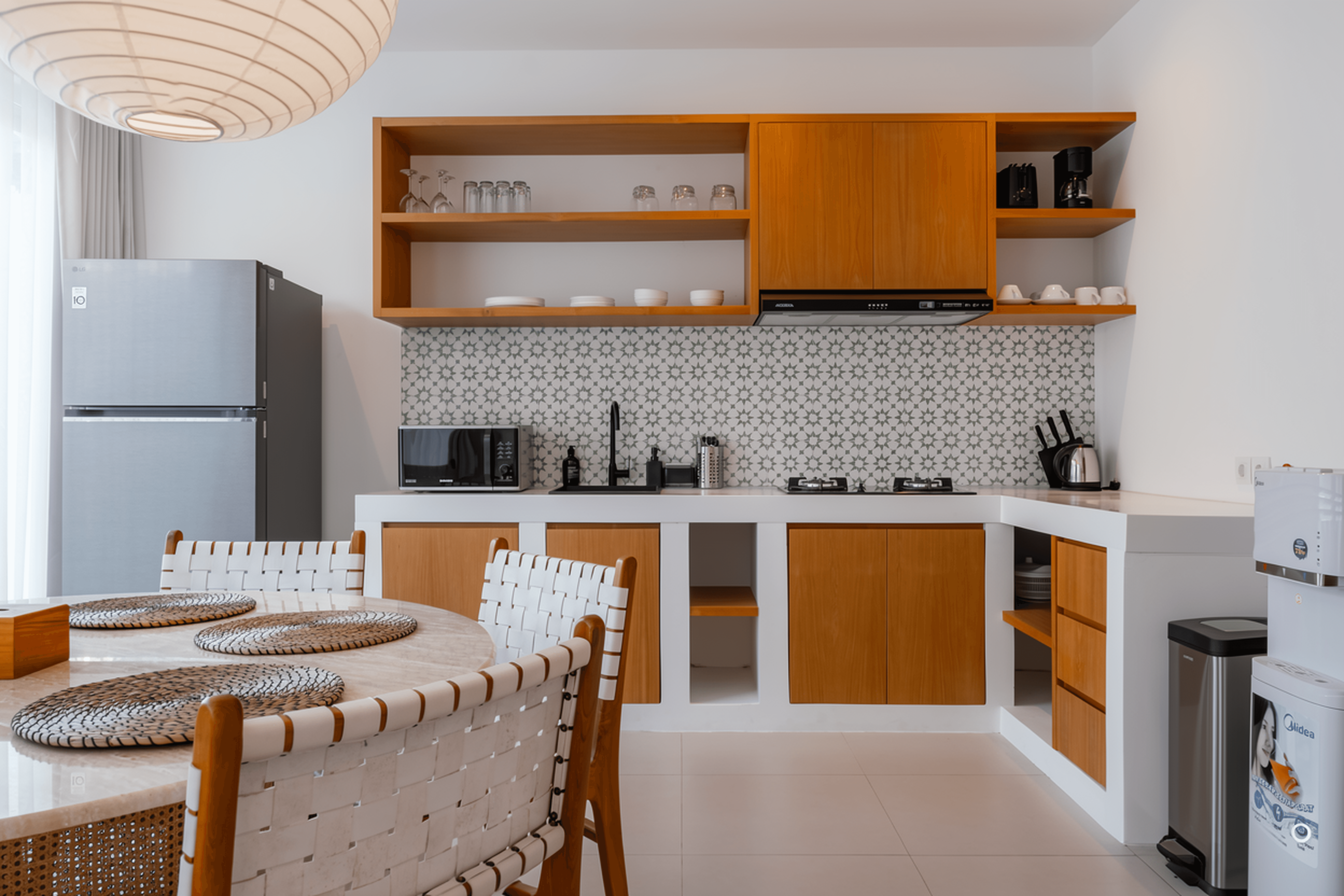 Bright minimalist bedroom in a Seseh property, perfect for a serene Bali lifestyle investment.