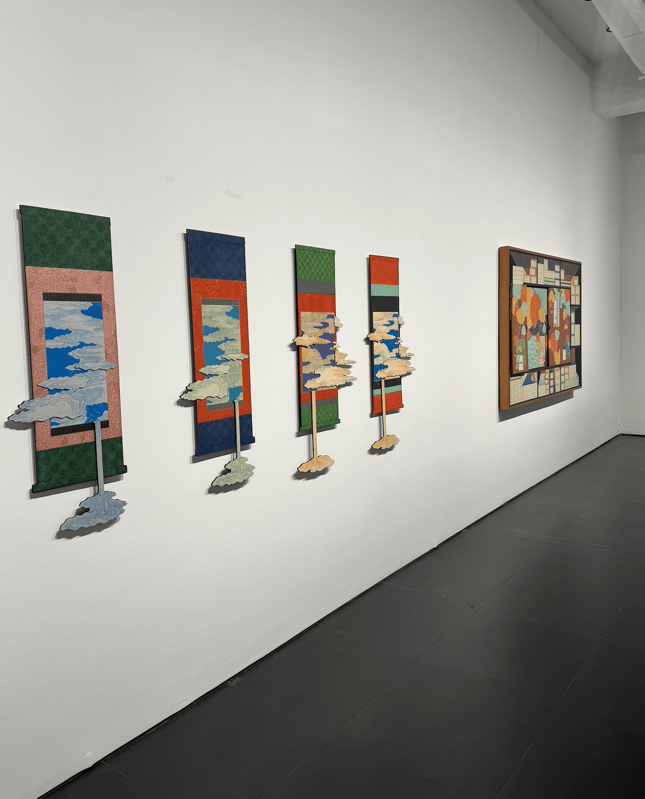 Isamu Noguchi granite sculpture with geometric incision and wooden base, The Noguchi Museum, Astoria New York